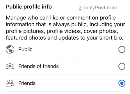 Informacje o profilu publicznym na Facebooku