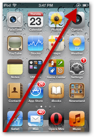 ikona zablokowania orientacji iPoda