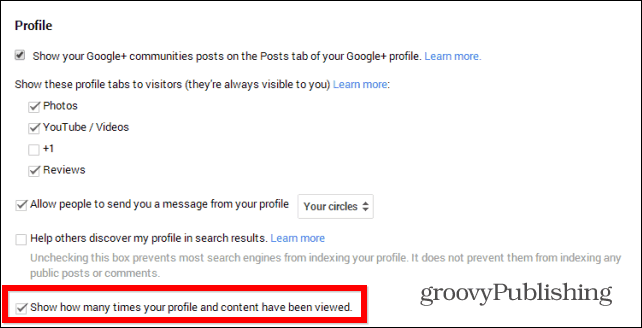 Wskazówka Google+: ukryj swój profil Wyświetl liczbę