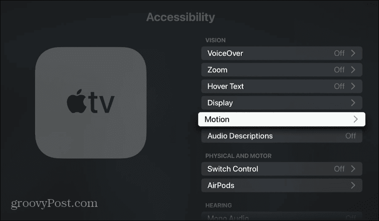 Wyłącz automatyczne odtwarzanie wideo i dźwięku w Apple TV