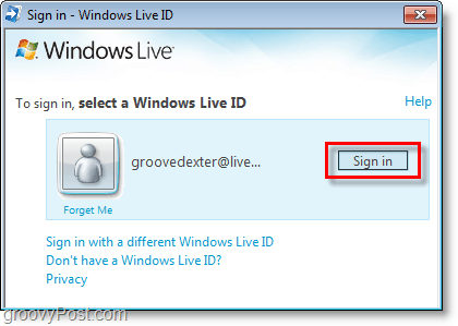 zaloguj się do paska bing przy użyciu identyfikatora Live Windows