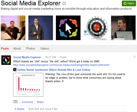 Strony Google+ - Social Media Explorer