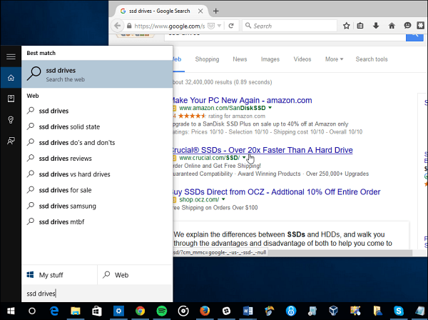 Firefox Google Cortana Domyślnie Windows 10