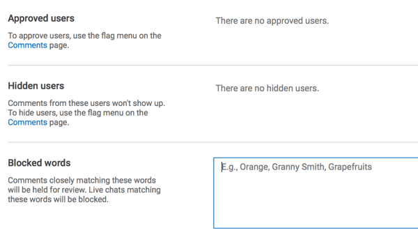 Możliwość blokowania komentarzy zawierających określone słowa to jedna z najlepszych funkcji moderowania kanałów w YouTube.
