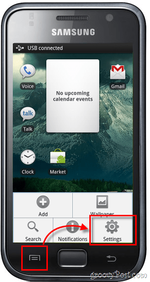 ustawienia Androida przycisk menu samsung galaxy s