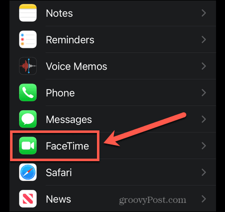Ustawienia Facetime iPhone'a