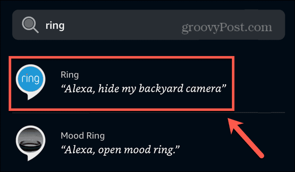 Umiejętność pierścienia aplikacji Alexa
