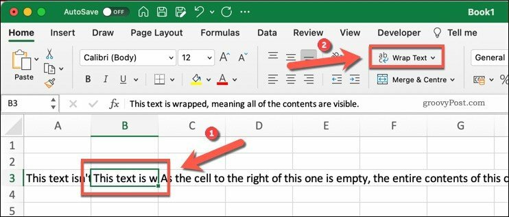 Przycisk Zawijaj tekst w programie Microsoft Excel