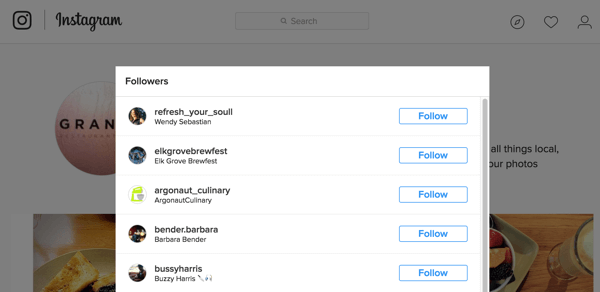Oto, jak Twoja lista obserwujących jest wyświetlana na Instagramie.