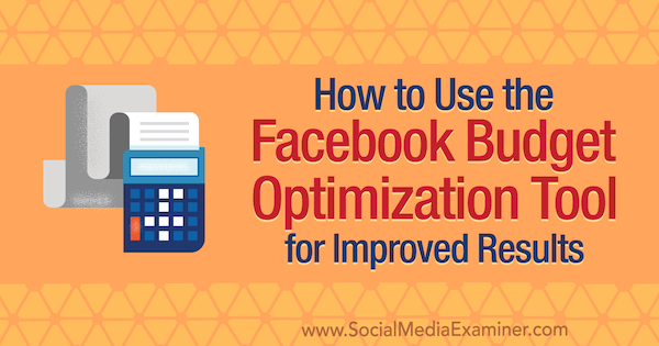 Jak korzystać z narzędzia optymalizacji budżetu Facebooka w celu uzyskania lepszych wyników autorstwa Meg Brunson w witrynie Social Media Examiner.