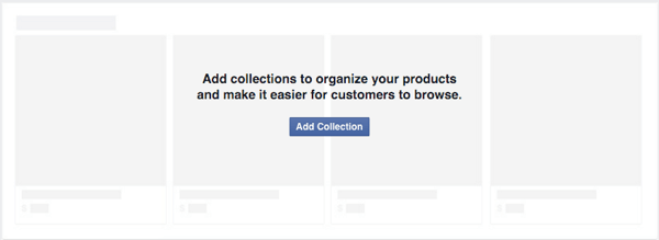 dodaj kolekcję, aby uporządkować produkty w sklepie na Facebooku