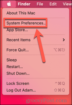 preferencje systemu Mac