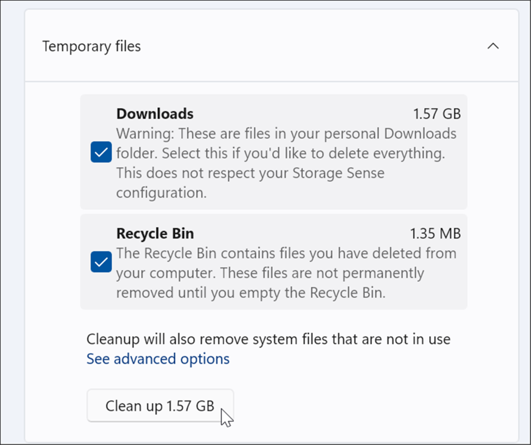 usuń pliki tymczasowe w systemie Windows 11