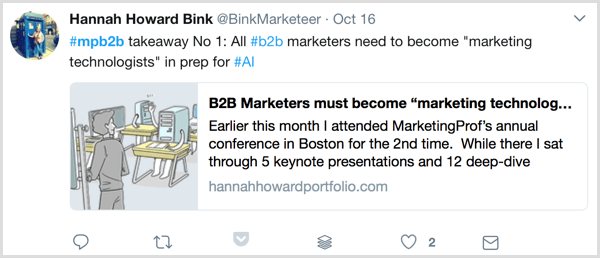 live blogging profs marketing b2b przykład twitter forum marketingowego