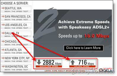 Testy prędkości Verizon DSL:: groovyPost.com
