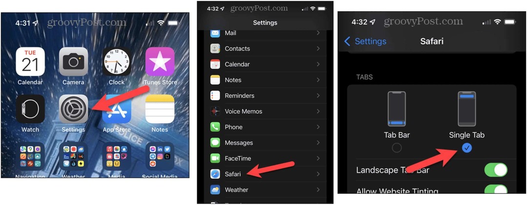 Przenieś pasek wyszukiwania Safari w iOS 15 na iPhonie