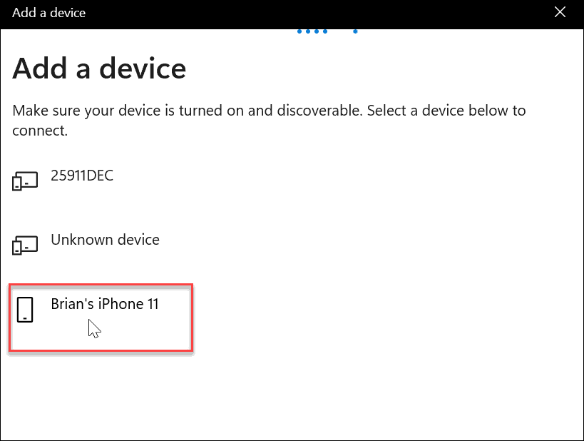 wybierz iphone'a bluetooth użyj dynamicznej blokady w systemie Windows 11