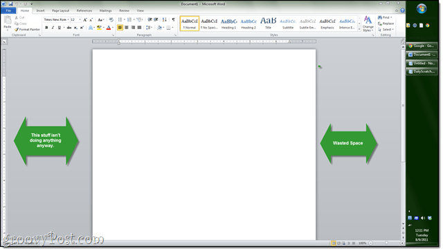 pionowy pasek boczny w Microsoft Word