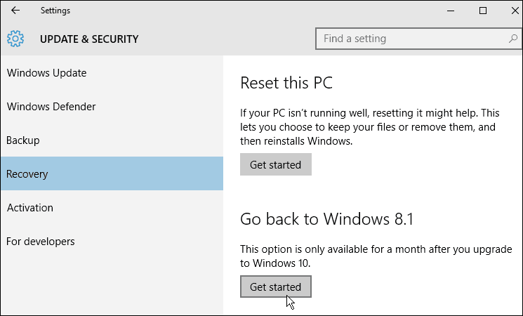 odzyskiwanie systemu Windows 10