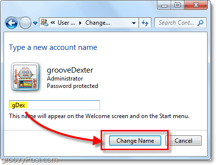 utwórz nową nazwę konta dla systemu Windows 7