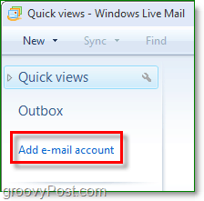dodaj konto e-mail do Windows Live Mail