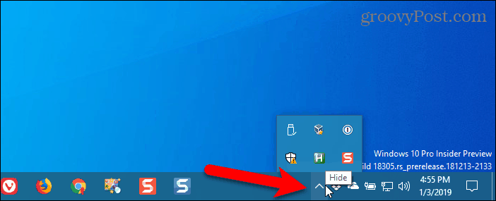 Sprawdź Chrome w zasobniku systemowym Windows