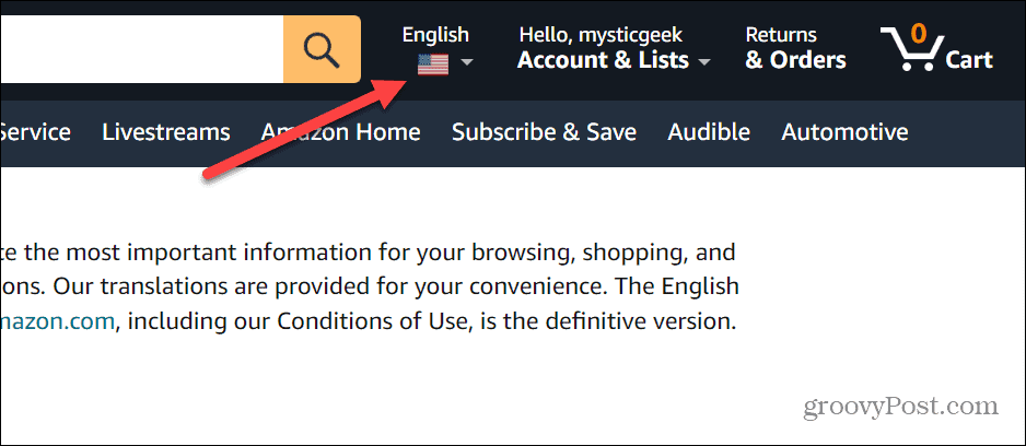 Zmień język na Amazon