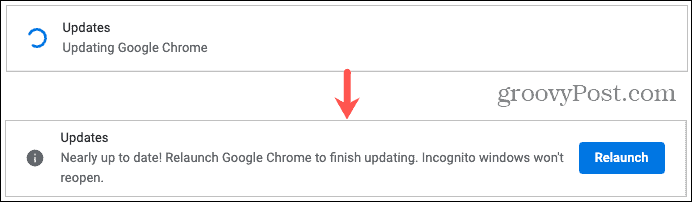 Aktualizowanie i ponowne uruchamianie Google Chrome