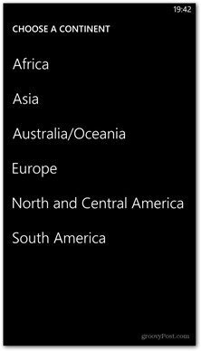 Mapy Windows Phone 8 dostępne kontynentu