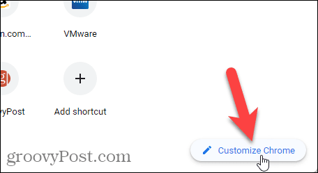 Kliknij Dostosuj Chrome, aby automatycznie przełączać tła na stronie Nowa karta