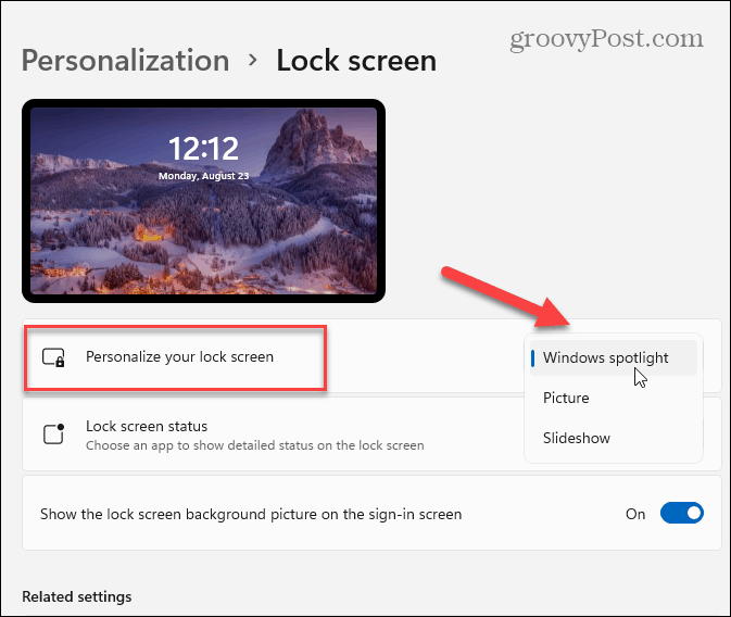 personalizuj ekran blokady Windows 11