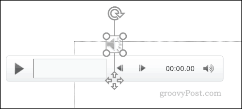 Elementy sterujące odtwarzaniem pliku audio programu PowerPoint