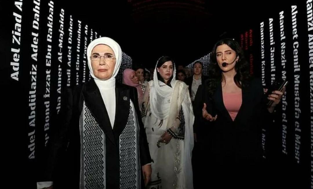 Pierwsza dama Erdoğan odwiedziła wystawę „Gaza: przeciwstawiając się ludzkości” wraz z żonami przywódców!