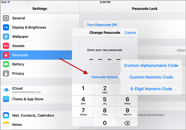 Stong password iOS 9