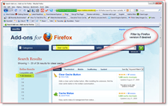 Filtruj wyniki wyszukiwania dodatków do przeglądarki Firefox