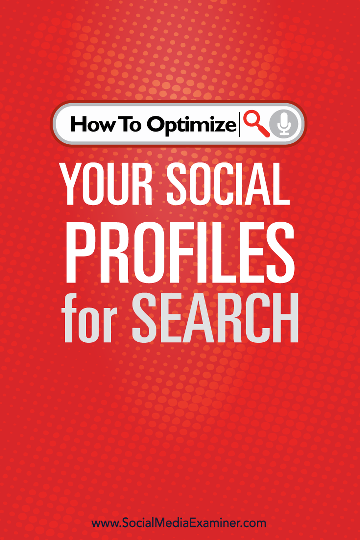 jak zoptymalizować profile społecznościowe pod kątem wyszukiwania