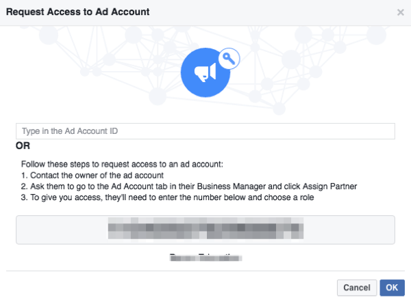 Facebook poprosić o dostęp do konta reklamowego