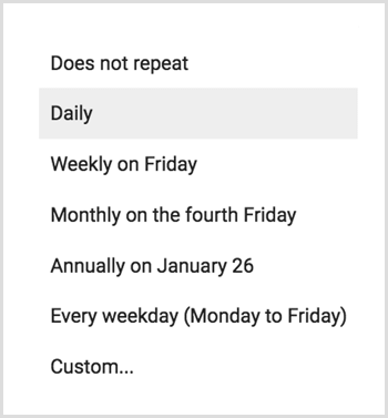 Częstotliwość Kalendarza Google