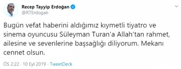 recep tayyip erdoğan sharing kondolence