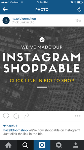 alert dotyczący zakupów na Instagramie