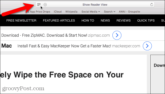 Pokaż widok czytelnika w Safari dla komputerów Mac