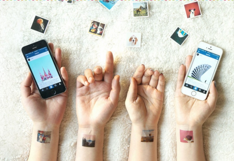„Zamień swoje Instagramy w tymczasowe tatuaże”. 