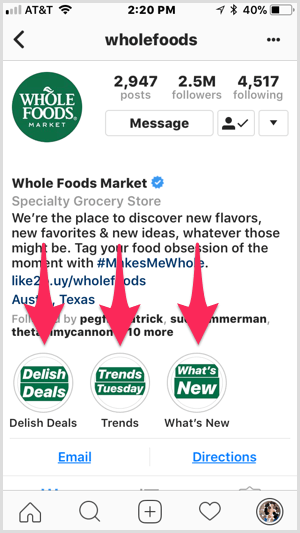 Instagram podkreśla na profilu Whole Foods.