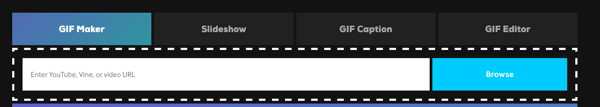 Aby utworzyć GIF na Giphy, wybierz Kreator GIF lub Pokaz slajdów.