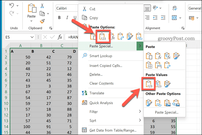Wklejanie jako wartości w Excelu