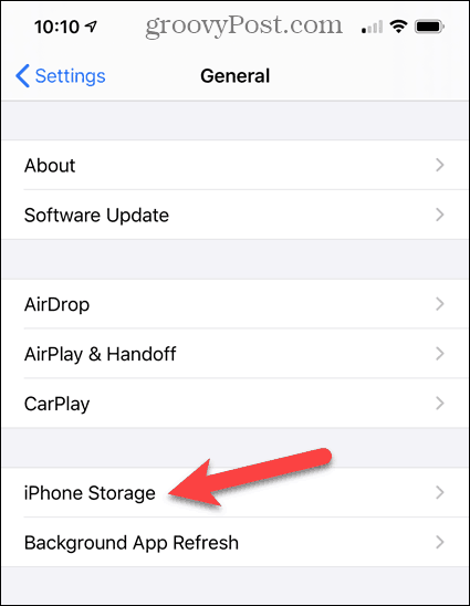 Dotknij iPhone Storage