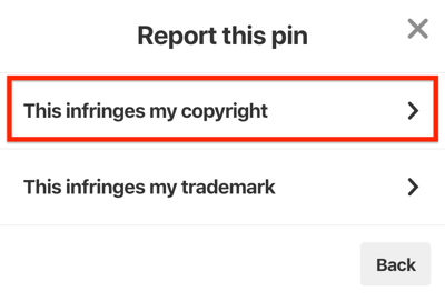 pinterest report pin to narusza moje prawa autorskie