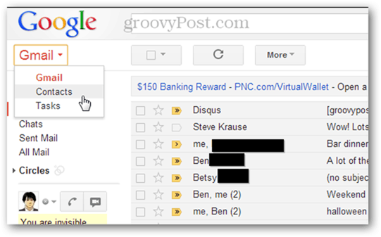 zaimportuj wiele kontaktów w Gmailu