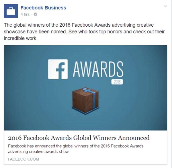 Nagrody na Facebooku 2016
