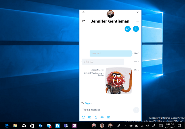 Windows 10 Preview Build 16184 Zwraca funkcję My People